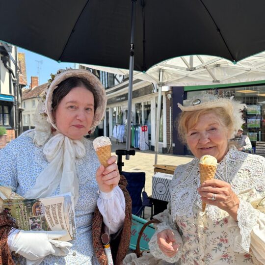 Actors at Victorian Market, Faversham, ice cream
