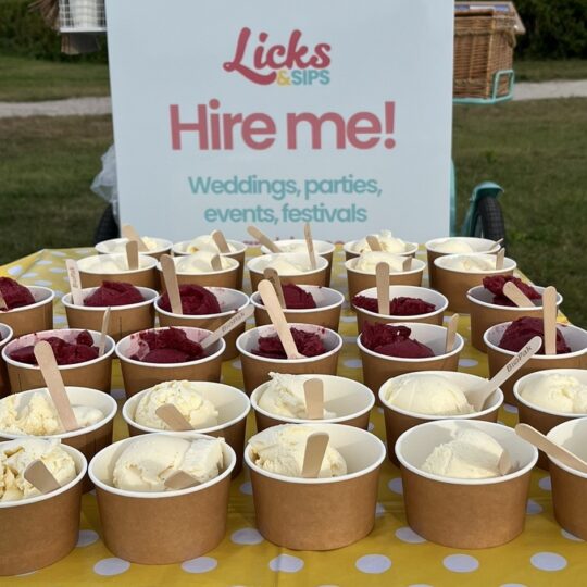 Available for hire - retro ice cream tricycle, Faversham, Kent.